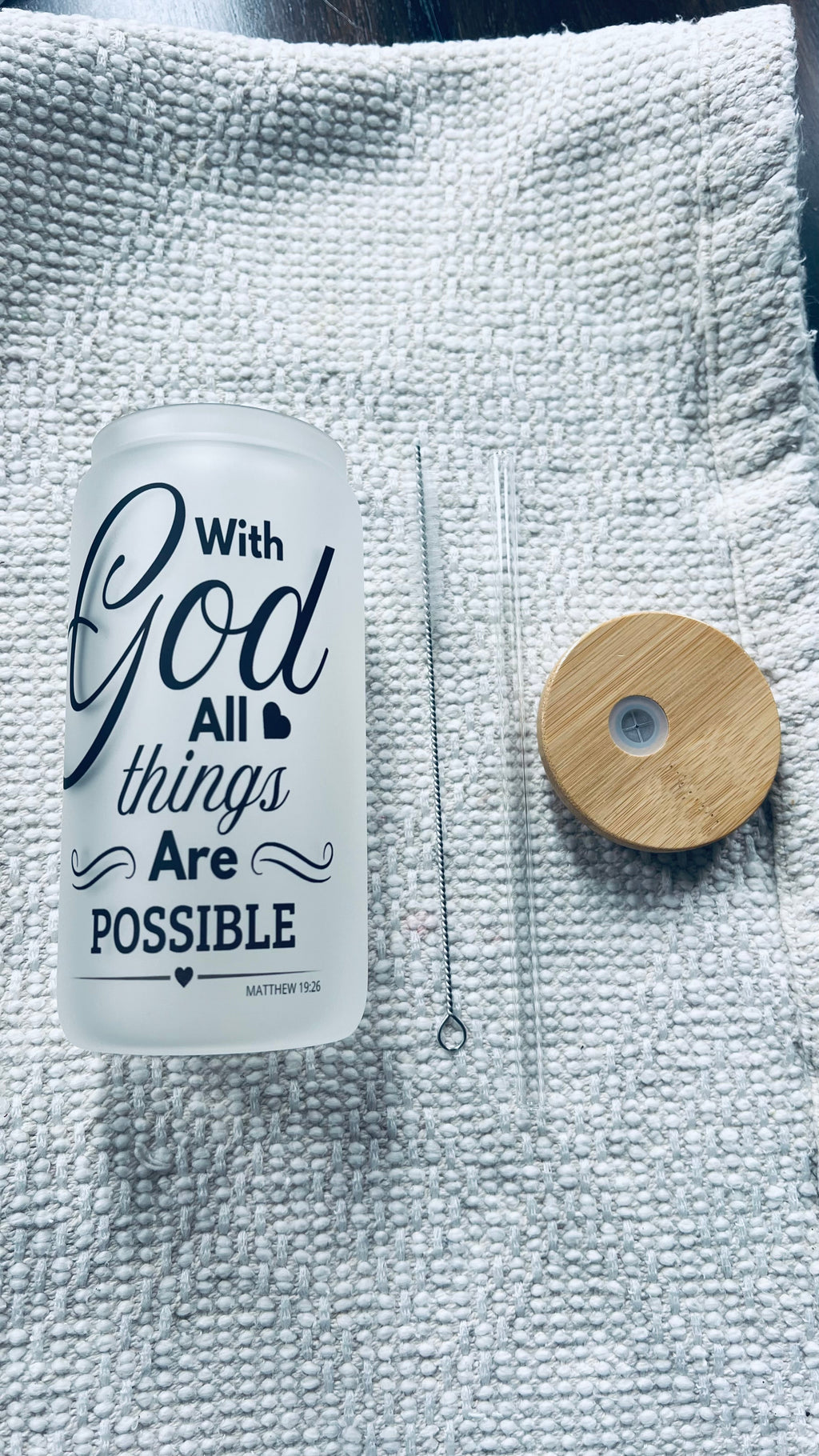 With God All Things Are Possible – Glass Cup
