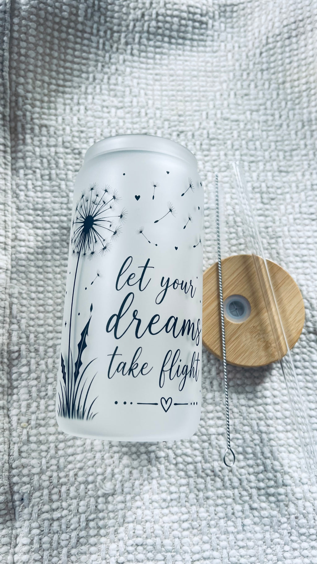 Personalized Glass Cup - Let Your Dreams Take Flight