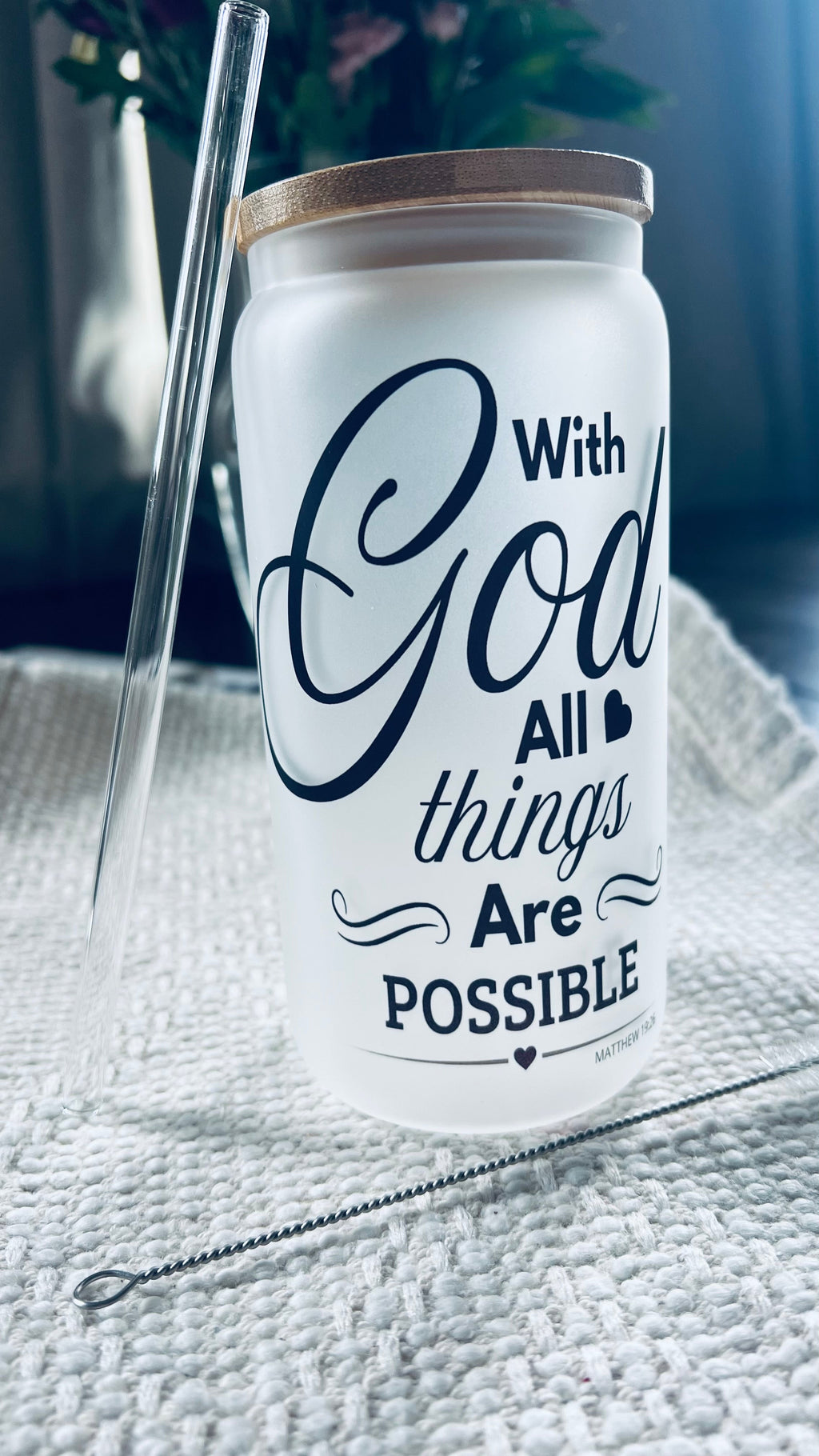 With God All Things Are Possible – Glass Cup