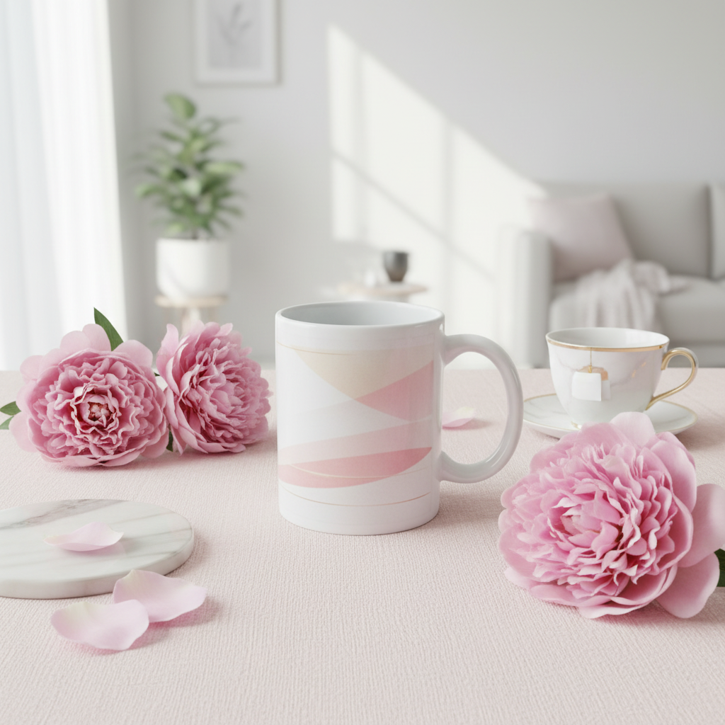 Pink Geometric Mug